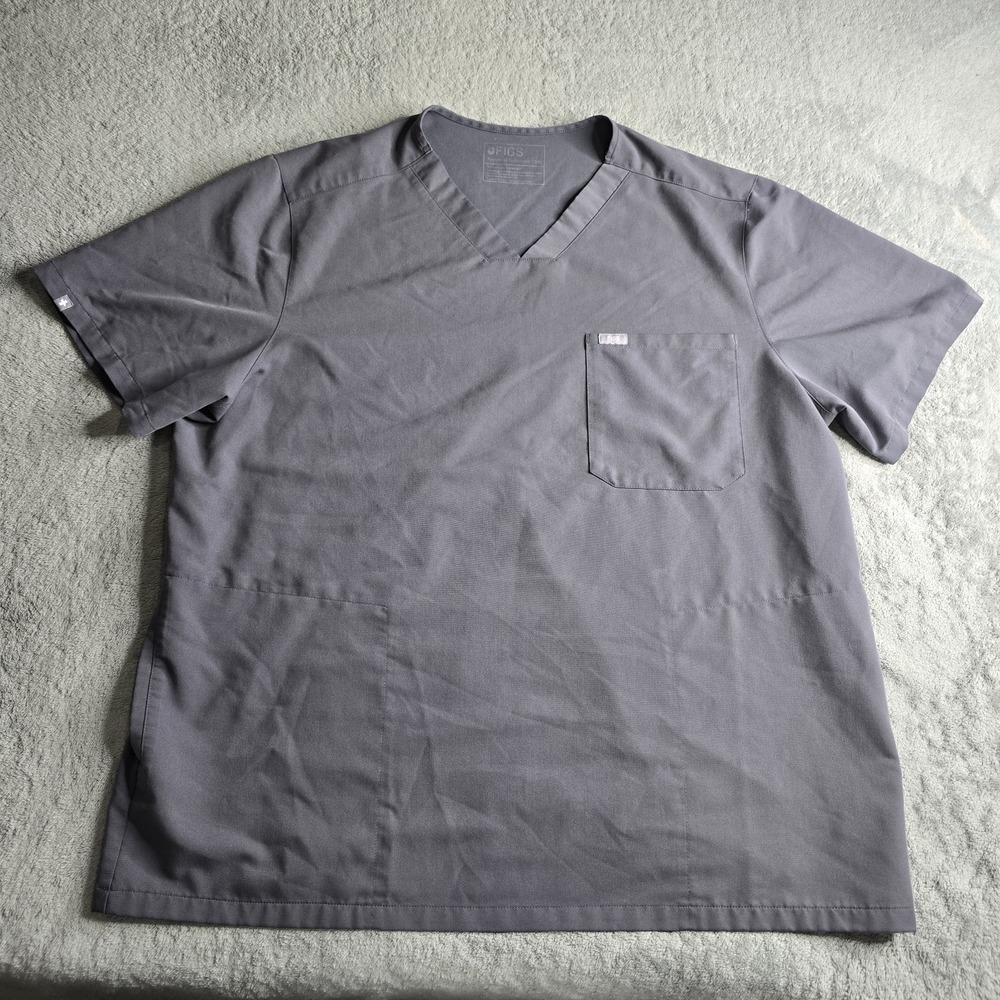 FIGS Chisec Three-Pocket Scrub Top Mens 3XL Gray Technical Collection